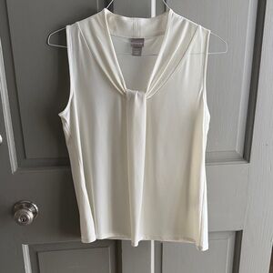Chico's Elegant White Sleeveless Blouse
